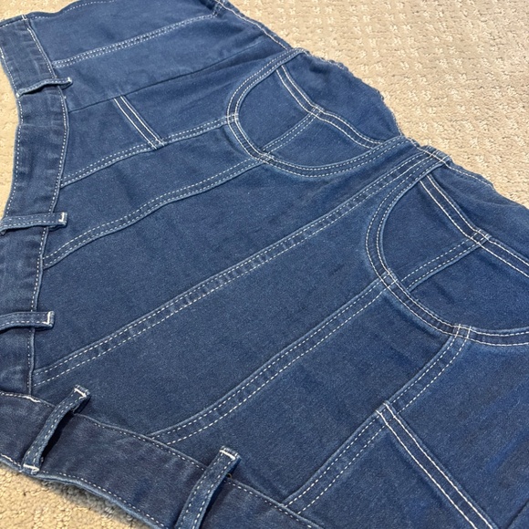 Medium Wash Denim Corset Top | Strapless & Chic - Picture 4 of 7